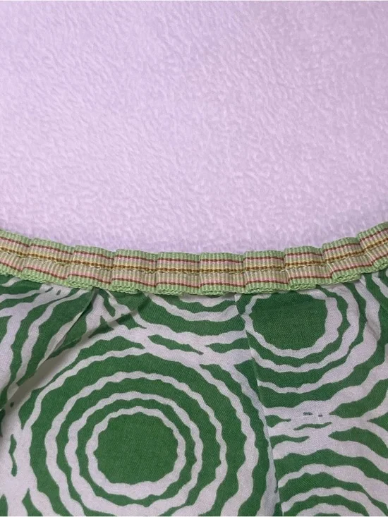 Boden Short Sleeve Scoop Neck Top Green & White Circles Size 10 Cotton - Picture 4 of 8